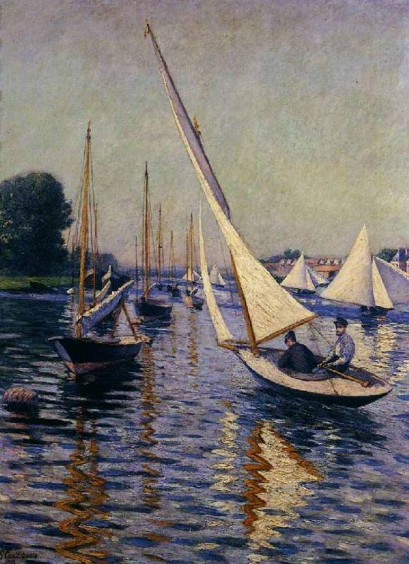 Gustave Caillebotte Regatta at Argenteuil France oil painting art